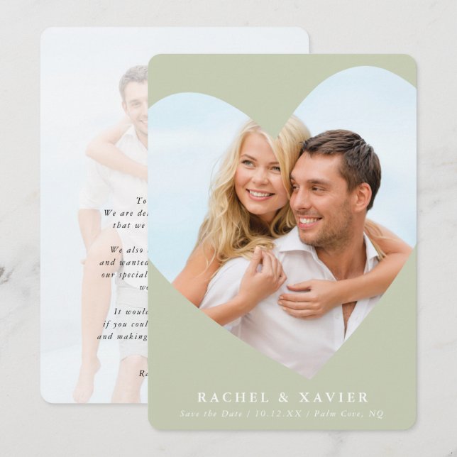 SAVE THE DATE modernes Foto Einladung (Vorne/Hinten)