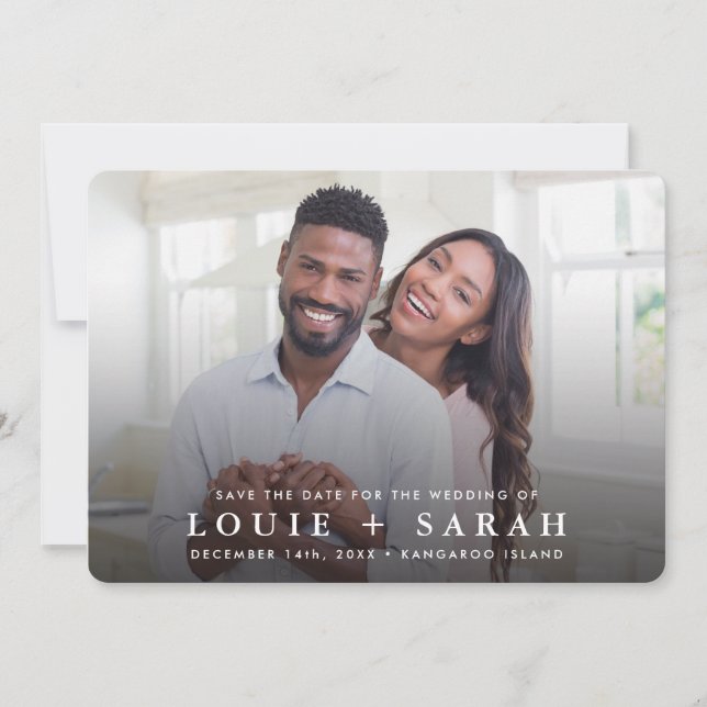 SAVE THE DATE modernes Foto minimalistisches Typüb Einladung (Vorderseite)