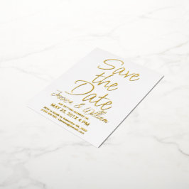 Save the Date Modernes Fotoleitertypografie Folie Einladungspostkarte