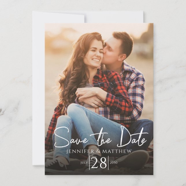Save the Date Modernes Minimalistisches Foto (Vorderseite)