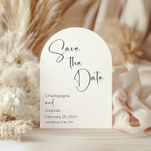 Save the Date Modernes Script Arch Wedding Foto