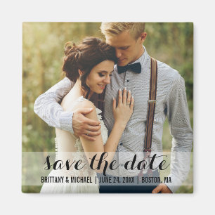 Save the Date Modernes Verlobung Foto Magnet SW