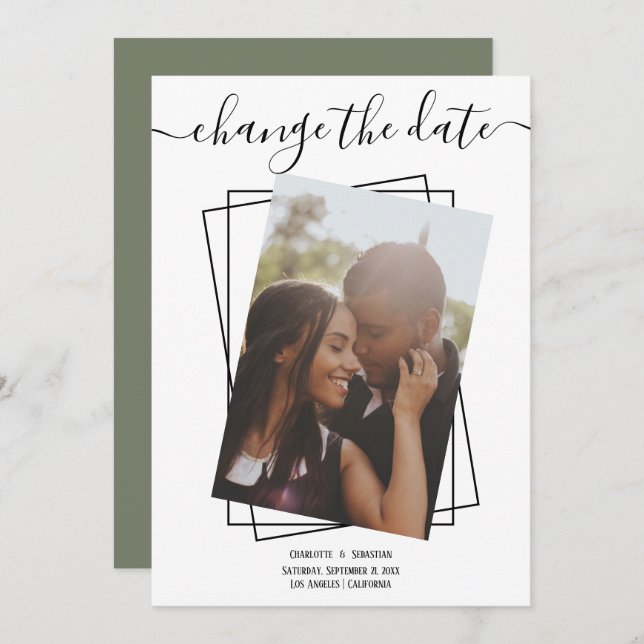 Save The Date Modifier La Date Typographie Photo Mariage Card (Devant / Derrière)