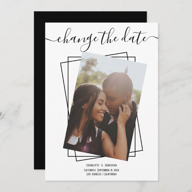 Save The Date Modifier La Date Typographie Photo Mariage Card (Devant / Derrière)