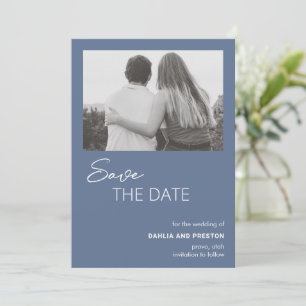 Save The Date Moins Dusty Blue Photo Mariage moderne