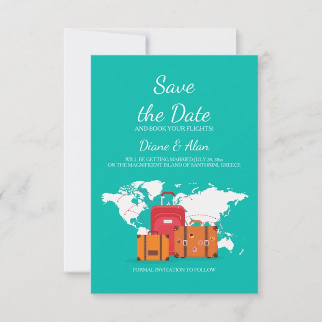 Save The Date Moment de voyager Annonce de sauvegarde de date (Devant)