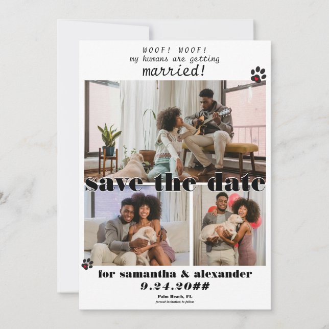 Save The Date Mon homme se marier Photo Collage Chien Mariage (Devant)