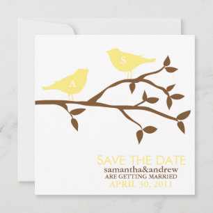 Save The Date Monogram Love Birds Mariage Enregistrer la Date