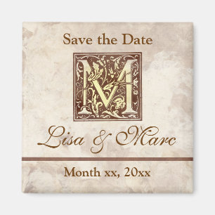 Save the Date Monogramm Magnet