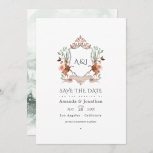 Save The Date Monogramme de bois Laurel Crest Mariage Photo
