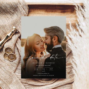 Save The Date Monogramme de mariage en écriture calligraphique é