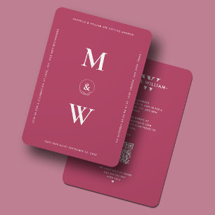 Save The Date Monogramme de mariage simple minimaliste moderne r