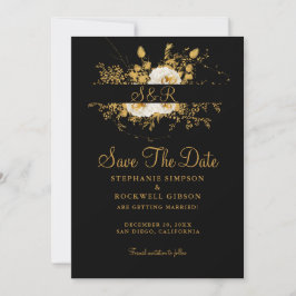 Save The Date Monogramme d'or sur le Mariage de nom de chambre d