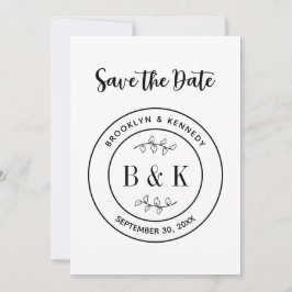Save The Date Monogramme floral botanique Mariage Nom du couple