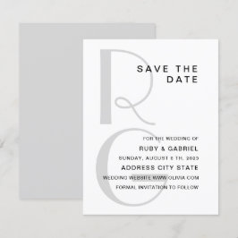 Save The Date Monogramme. Mariage de typographie simple élégant