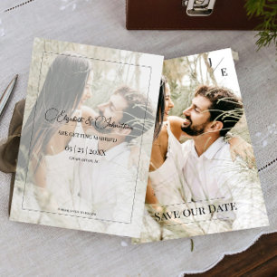 Save The Date Monogramme minimaliste   Noir