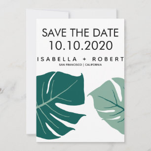 Save The Date Monstera Green   Mariage Enregistrer la date