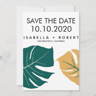 Save The Date Monstera jaune Mariage Enregistrer la date