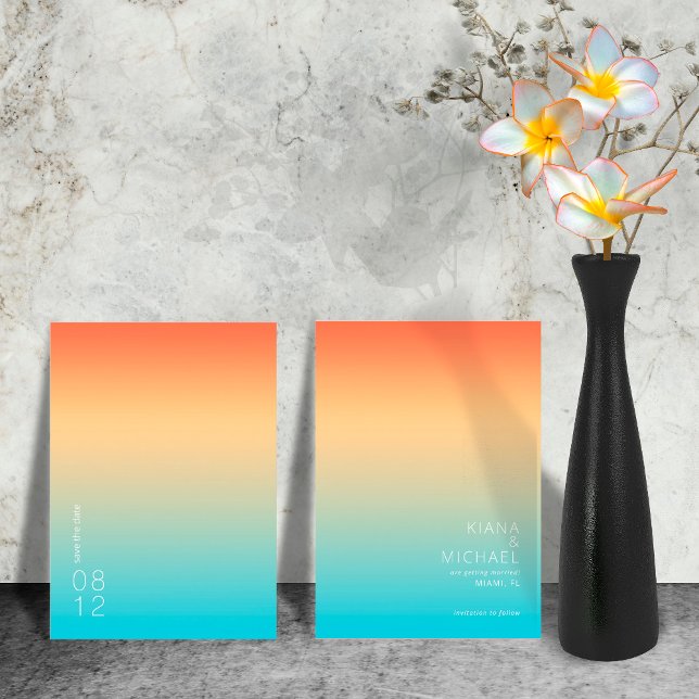 Save The Date Mood Gradient Mariage Ciel tropical ID741 (Créateur téléchargé)