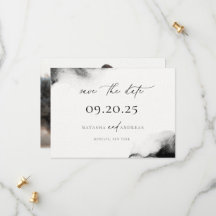 Moody Black Aquarelle Minimaliste Photo Mariage