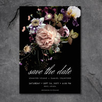 Moody foncé Pastel Opulent Floral Mariage noir