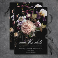 Moody foncé Pastel Opulent Floral Mariage noir