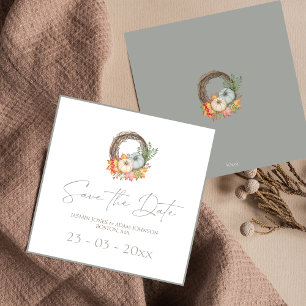 Save The Date Moody Grey Rustic Mariage de automne Enregistrer L