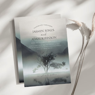 Save The Date Moody Mountain Dark esthétique Mariage bois