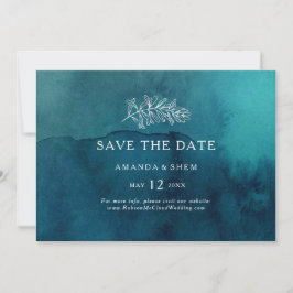 Save The Date Moody Ocean Watercolor Horizontal Enregistrer la d