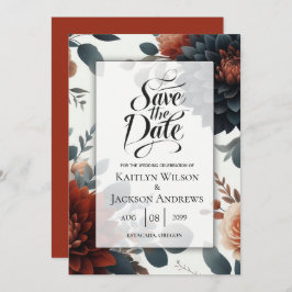 Save The Date Moody Rustic Fall Florals Mariage