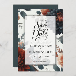 Save The Date Moody Rustic Fall Florals Mariage