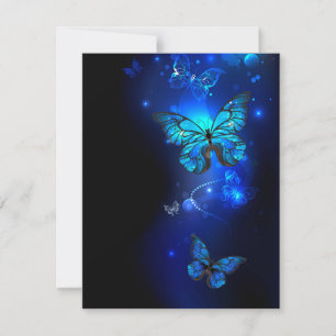Save The Date Morpho Butterfly in the Dark Background