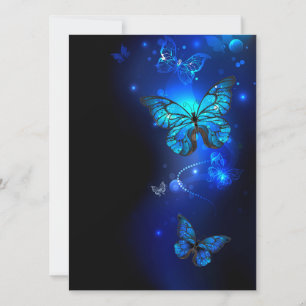 Save The Date Morpho Butterfly in the Dark Background