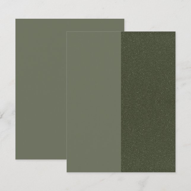Save The Date Moss Green Split Textured Flat Enregistrer La Cart (Devant / Derrière)