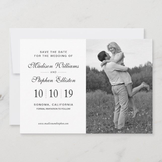 Save The Date Motif à rayures florales peintes - Enregistrer la  (Devant)