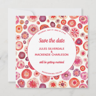 Save The Date Motif Abstrait rose