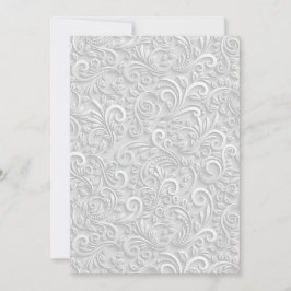 Save The Date motif de design de feuille tourbillon blanc