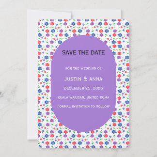 Save The Date Motif floral aquarelle vibrant Fleurs sauvages