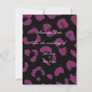 Save The Date Motif Léopard Noir Violet Enregistrer la date