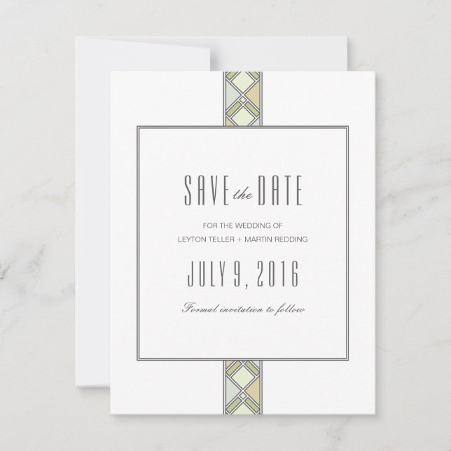 Save The Date Motif moderne carrelé Enregistrer la date (Devant)
