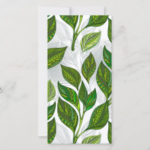 Save The Date Motif sans couture avec Feuilles de thé vert