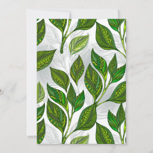 Save The Date Motif sans couture avec Feuilles de thé vert