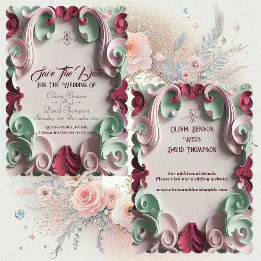 Save The Date Motifs floraux d'élégance baroque Acanthus tortill