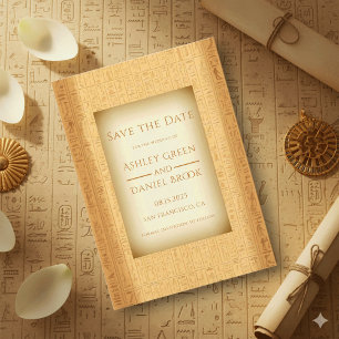 Save The Date Motifs Hiéroglyphiques Anciens Mariage Égyptien