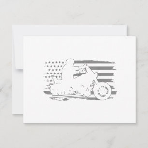 Save The Date Moto Patriotique Vintage American Flag Biker