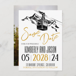 Save The Date Mountain Love Gold