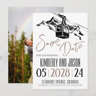 Save The Date Mountain Love Taupe