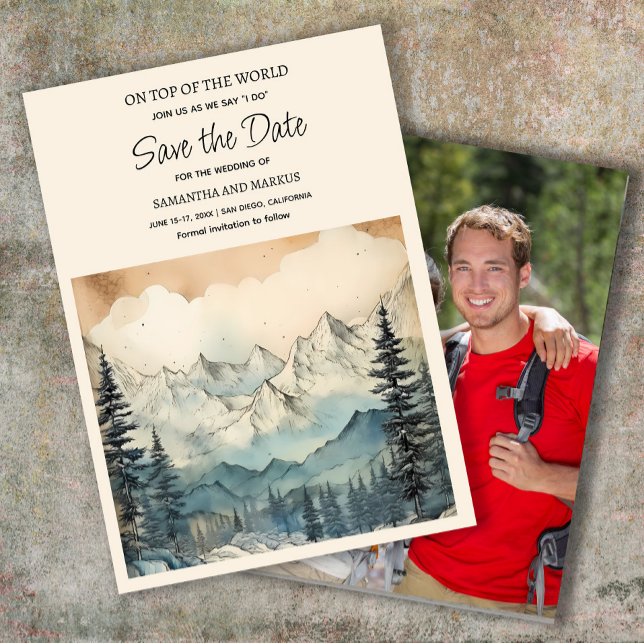 Save The Date Mountain Nature Wedding Photo Save Date  (Mountain wedding Save the Date photo card)