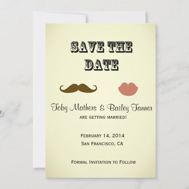 Save The Date Moustache & Lèvres Save-the-date (Devant)