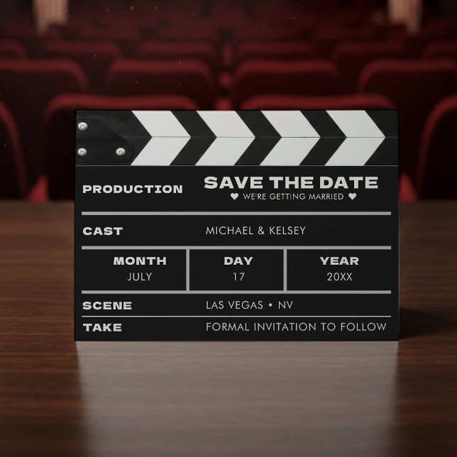 Save The Date Movie Film Clap Board Wedding (Créateur téléchargé)